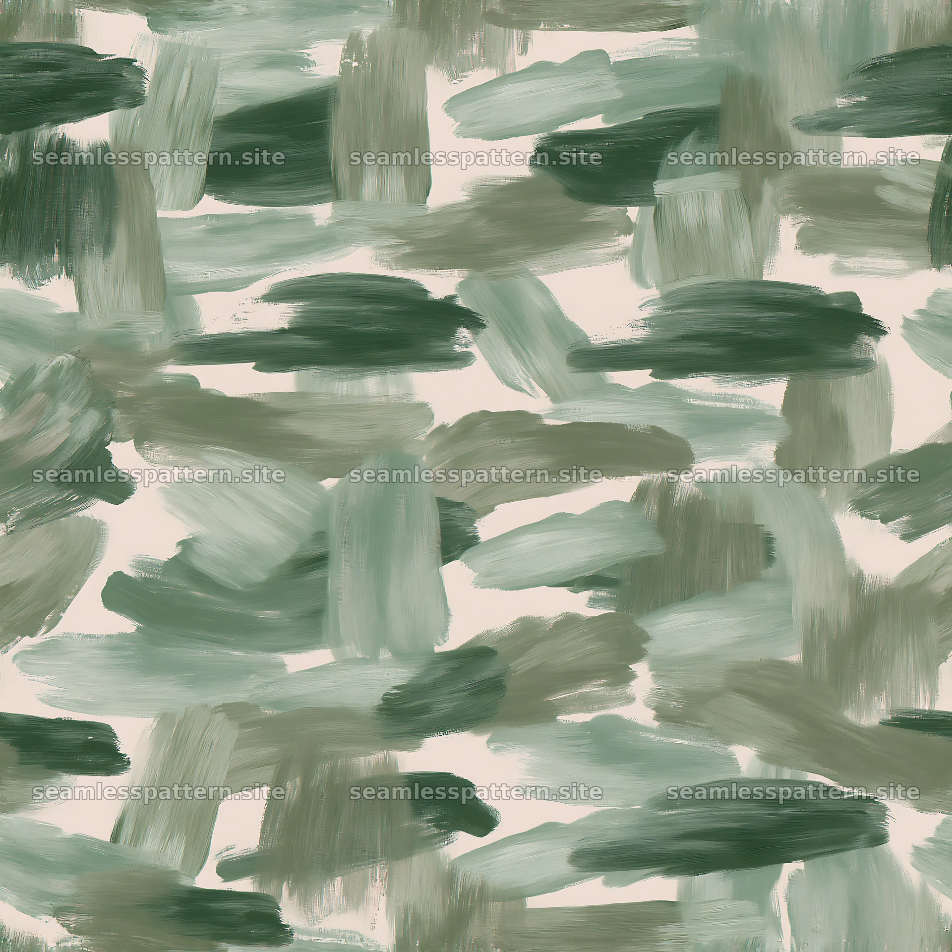 Seamless green camouflage brushstroke pattern design