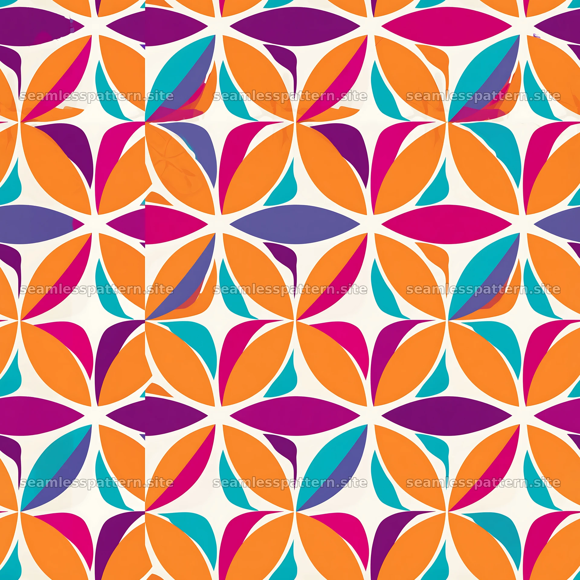 Colorful seamless flower of life geometric pattern design