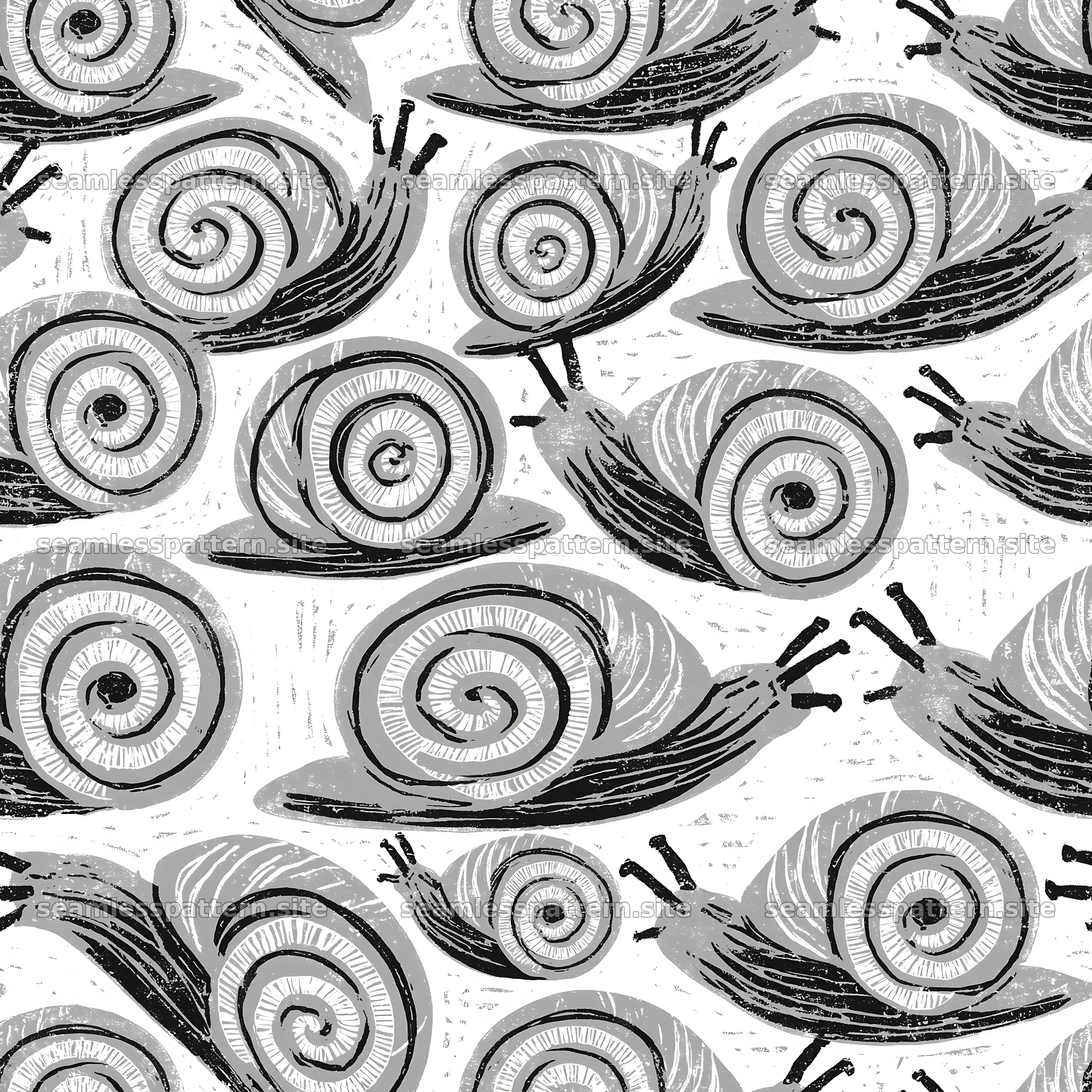 Scarlet snail seamless texture for fabric and wallpaper