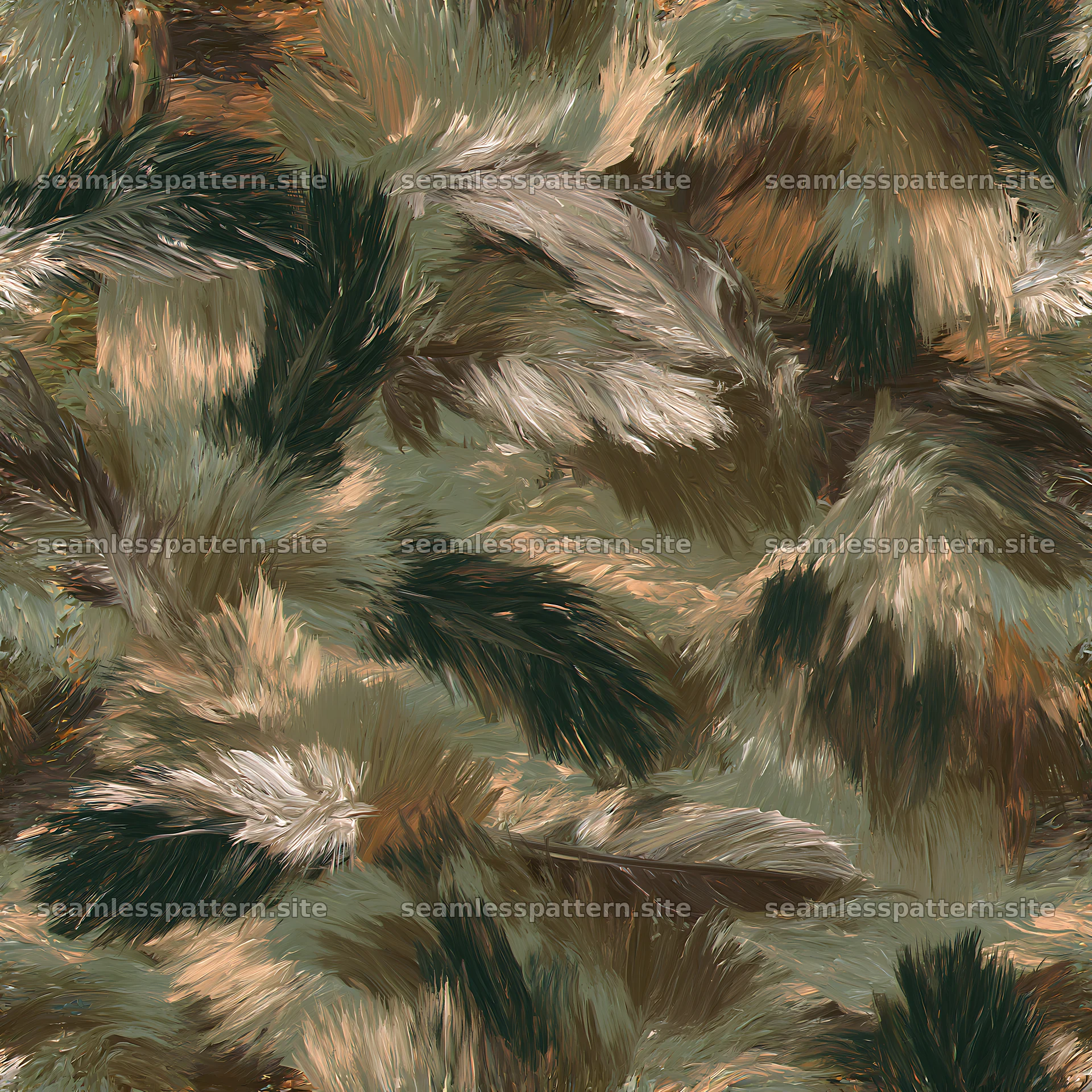 Seamless woodland camouflage brushstroke pattern