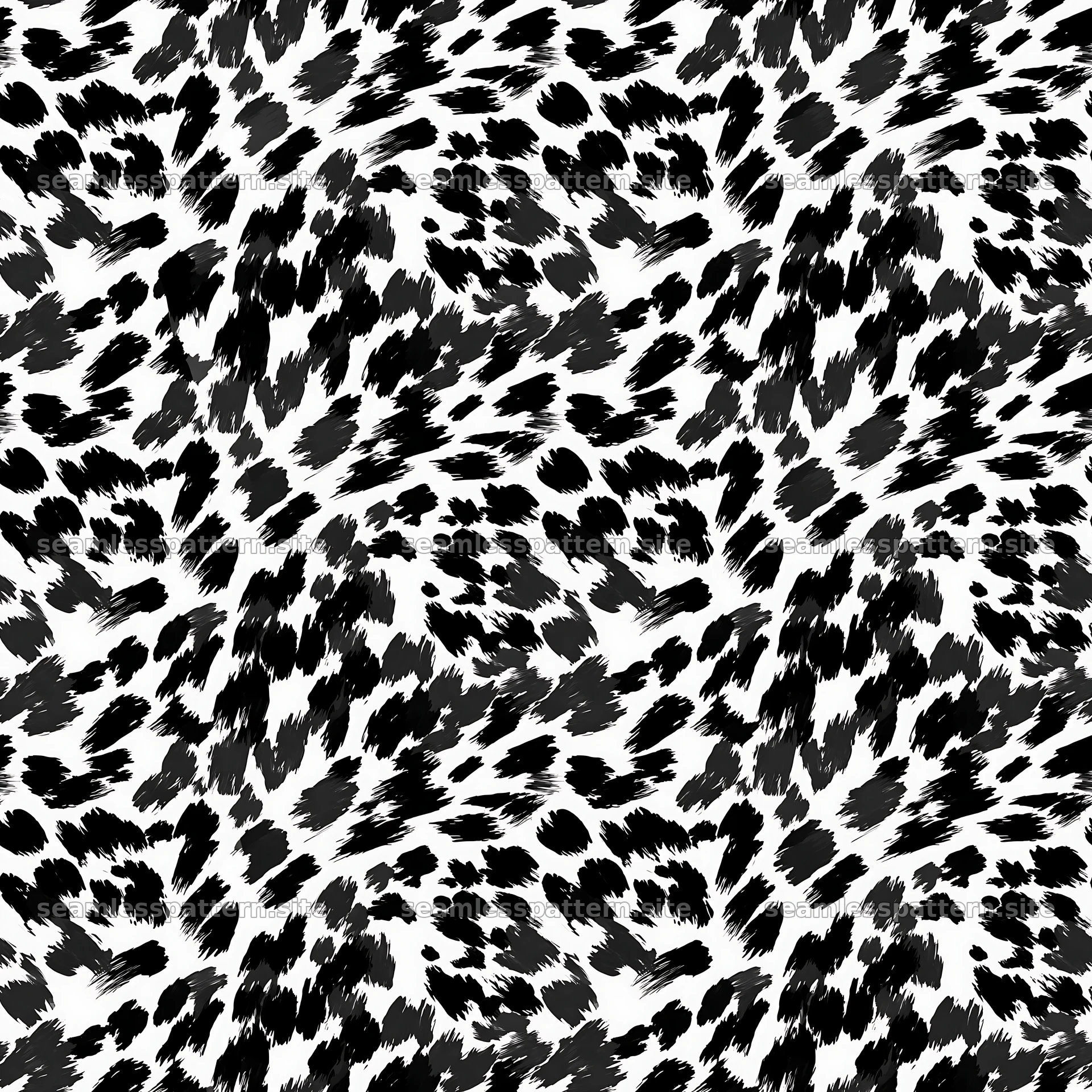 Seamless black camouflage brushstroke pattern for textiles