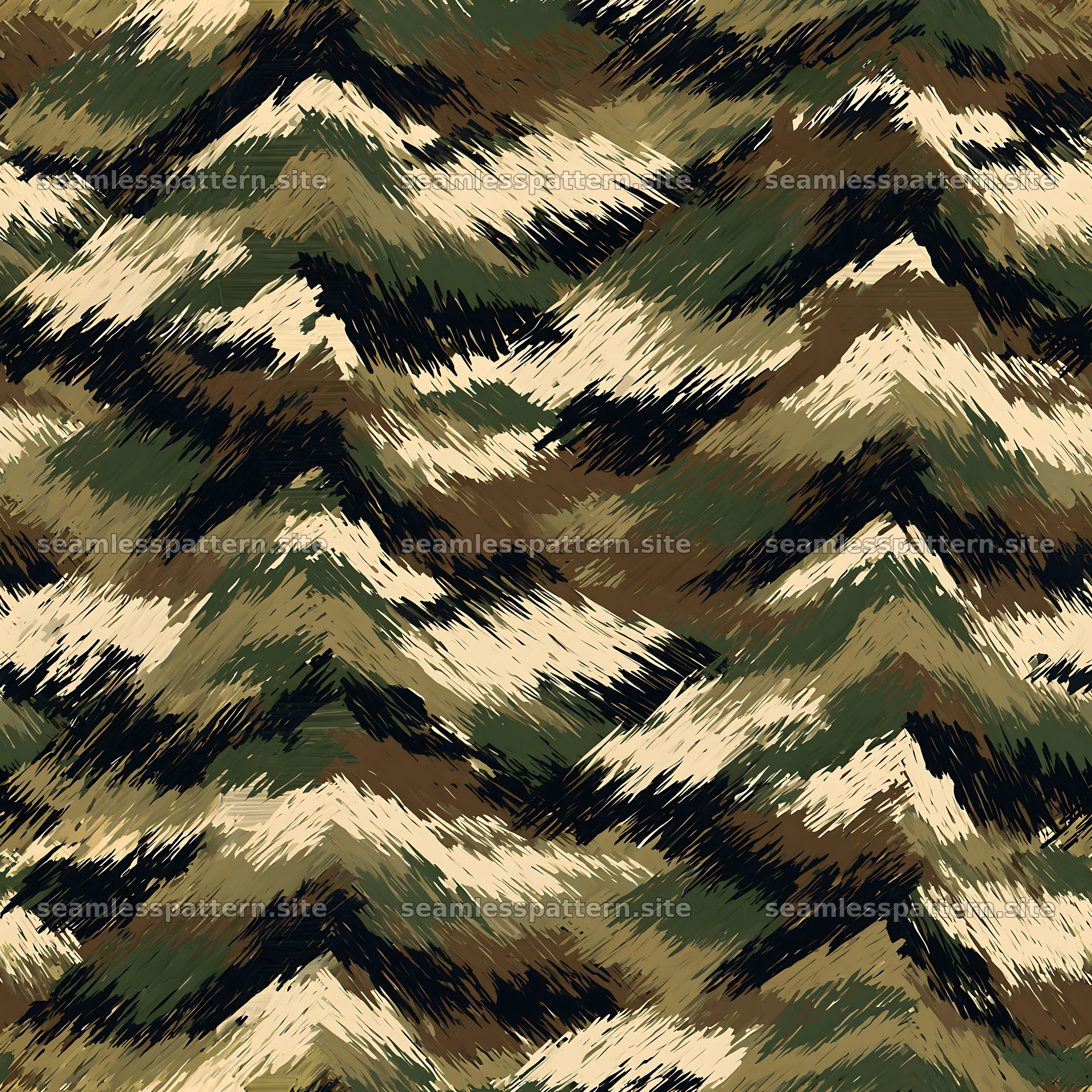 Seamless military camouflage brushstroke pattern
