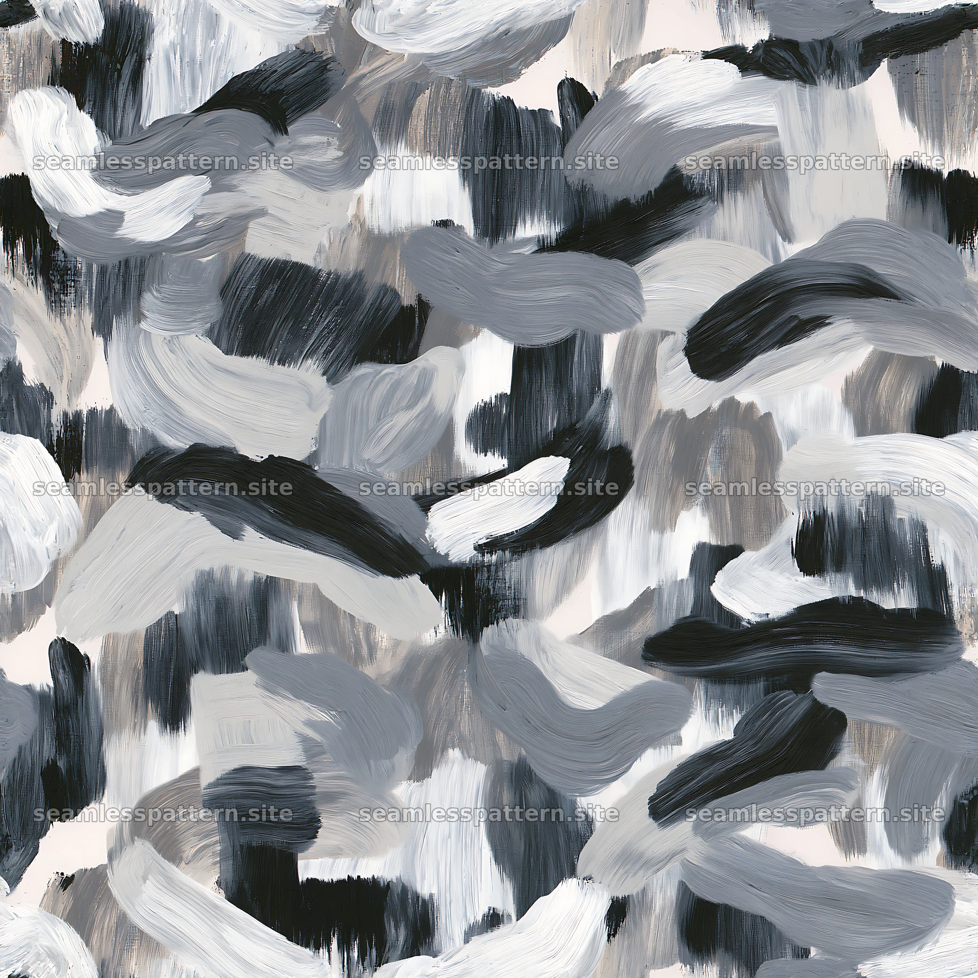 Seamless gray camouflage brushstroke pattern for fabric and wallpaper