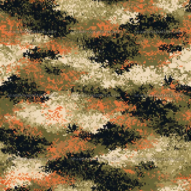 Seamless digital camouflage pattern in earthy tones