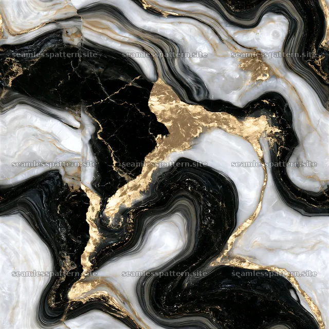 Seamless pearlescent marble pattern with gold veining