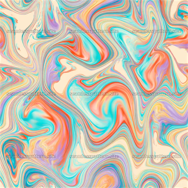 Rainbow marble seamless texture showcases vibrant swirls of color