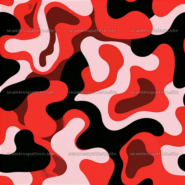 Red high contrast camouflage seamless pattern