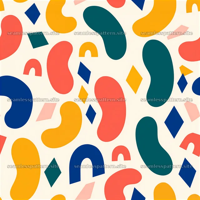 Bright organic shapes seamless pattern