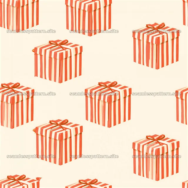 Seamless texture with striped gift boxes in a repeating pattern