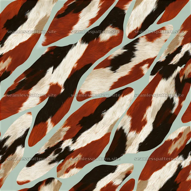 Seamless western cowhide repeat pattern on a light background