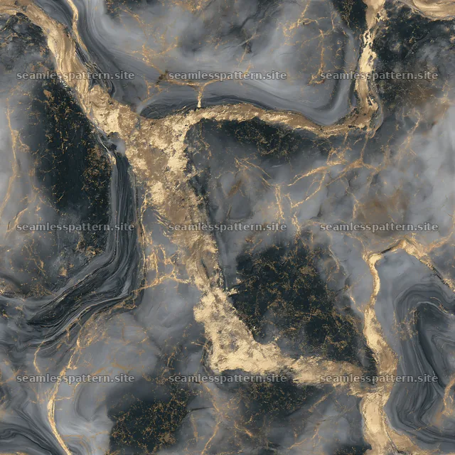 Seamless gray and gold marble texture with natural stone flow