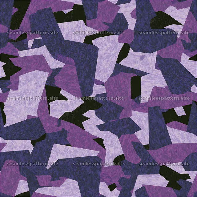 Purple fabric camouflage repeat pattern with purple shapes