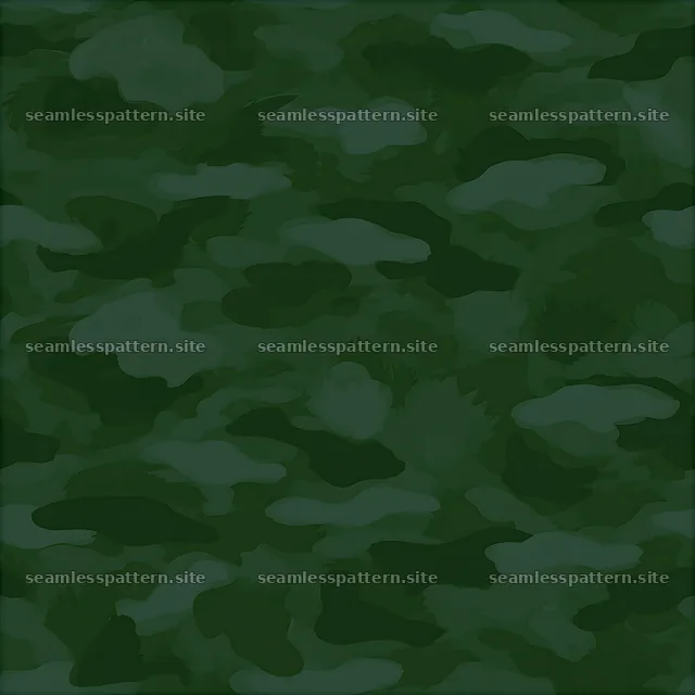 Forest green camouflage repeat pattern with abstract shapes