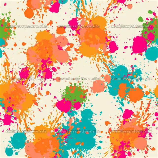 Cheerful color splashes seamless pattern in vibrant hues