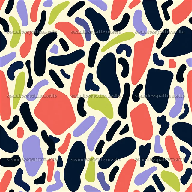 Bold multicolor organic pattern seamless pattern on light background
