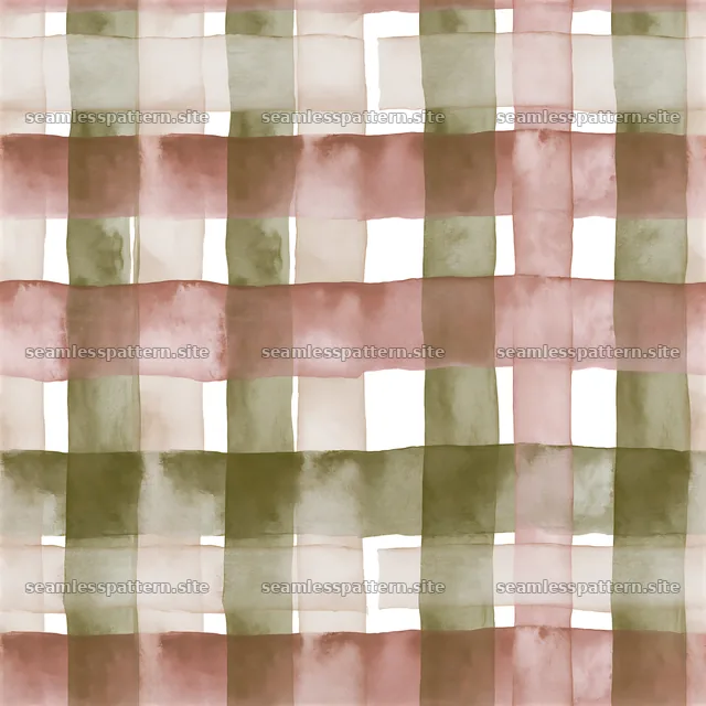 Seamless watercolor plaid pattern in soft earthy tones