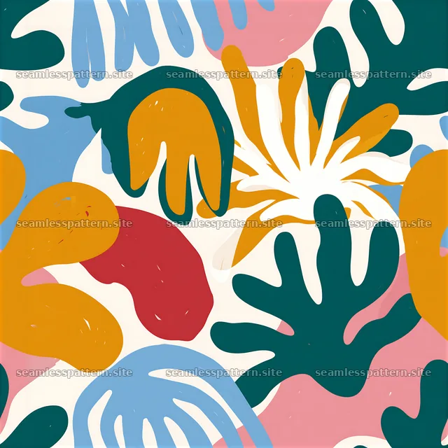 Bold multicolor organic pattern seamless pattern of abstract shapes