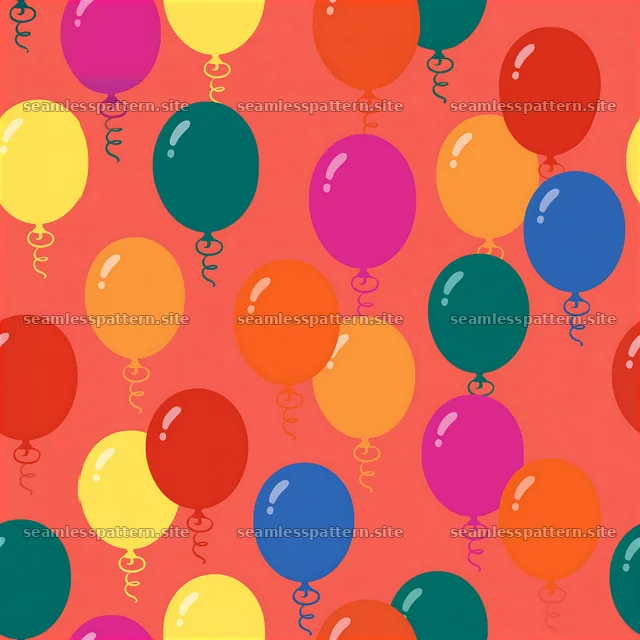 Rainbow balloon seamless pattern with colorful floating balloons