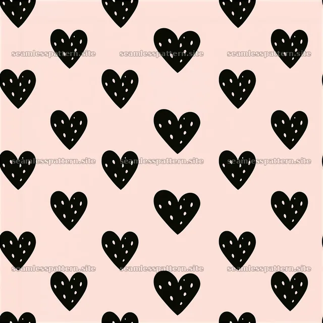 Minimal hearts seamless pattern on soft pink background