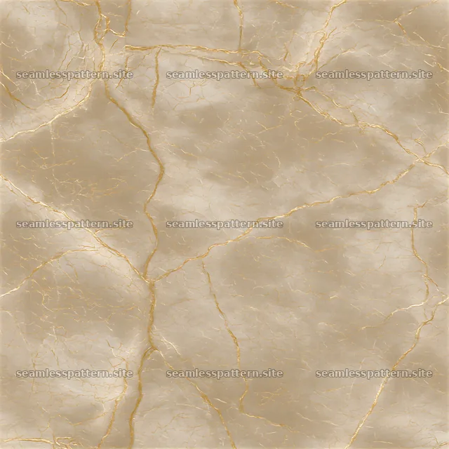 Seamless cracked gold veined marble pattern in light tones