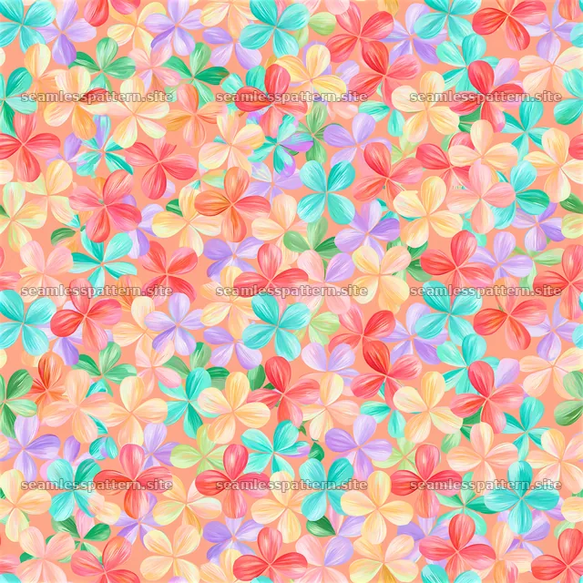 Cheerful multicolor petals seamless pattern on light background