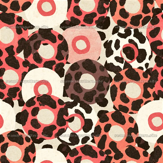 Seamless organic animal print texture with circles and spots