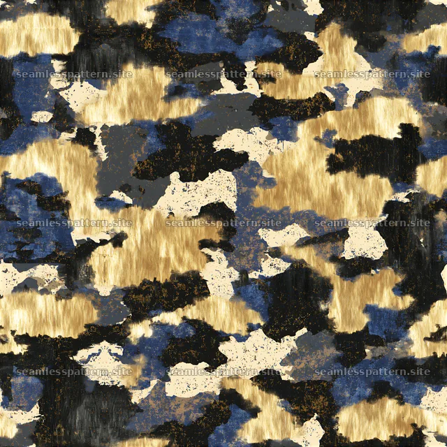 Brushed gold camouflage tileable texture forms a seamless pattern