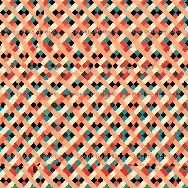 Bright retro diamonds seamless pattern with vivid colors and shapes